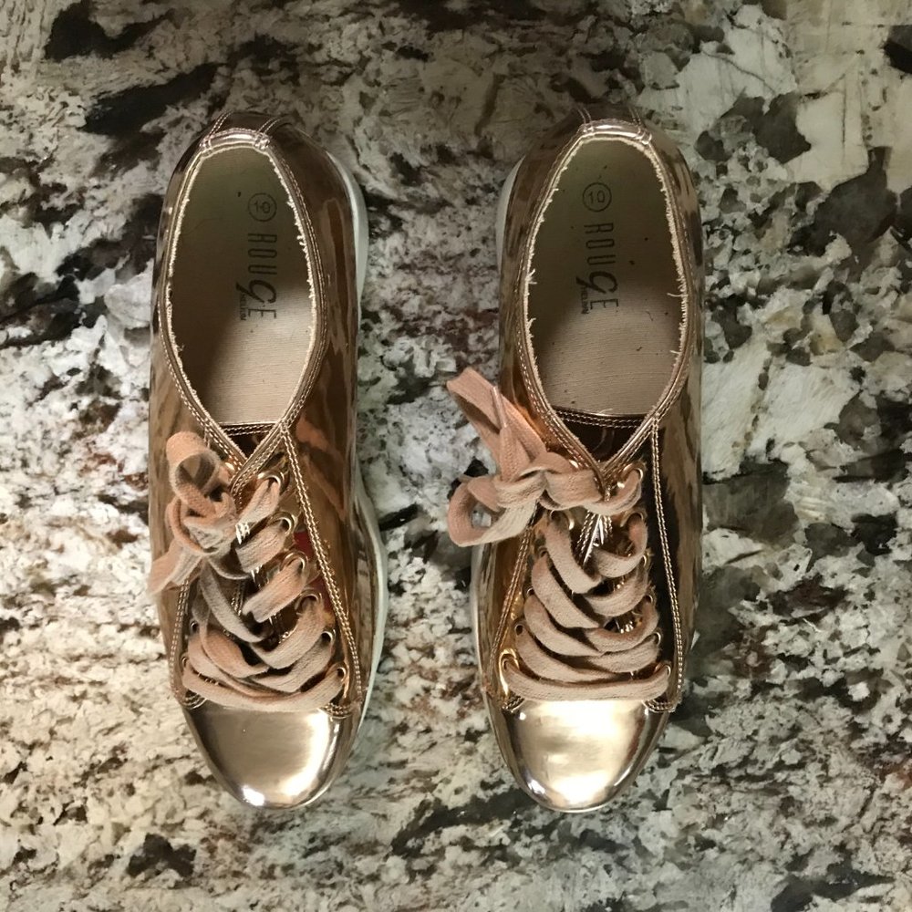 Rouge Helium platform pink iridescent tie shoes - Picture 7 of 12